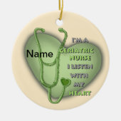 Groene hart Geriatric Nurse Keramisch Ornament (Voorkant)