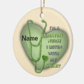 Groene hart Geriatric Nurse Keramisch Ornament (Links)