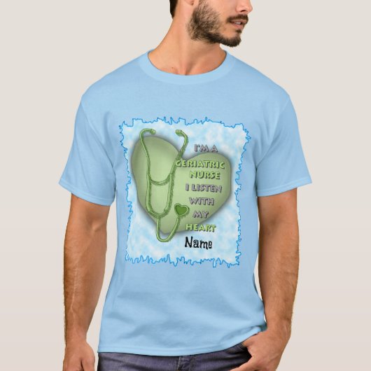 Groene hart Geriatric Nurse T-shirt (Voorkant)