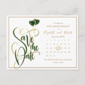 Groene Hart Goud 50e Jubileum Save The Date Aankondigingskaart (Voorkant)