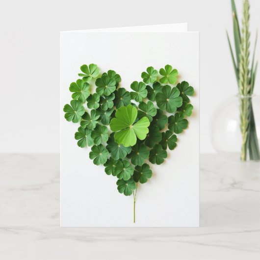 Groene Hart Klaver Liefdeskaart Kaart (Voorkant)