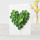 Groene Hart Klaver Liefdeskaart Kaart (Gele Bloem)
