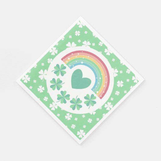 Groene Hart Klaver & Regenboog Lucky One Servet (Hoek)