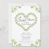 Groene Hart laat Shabby Chic Bruidsdouche Kaart (Voorkant)