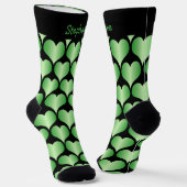 Groene Hart Ontwerp Gepersonaliseerd Sokken (Gebogen)
