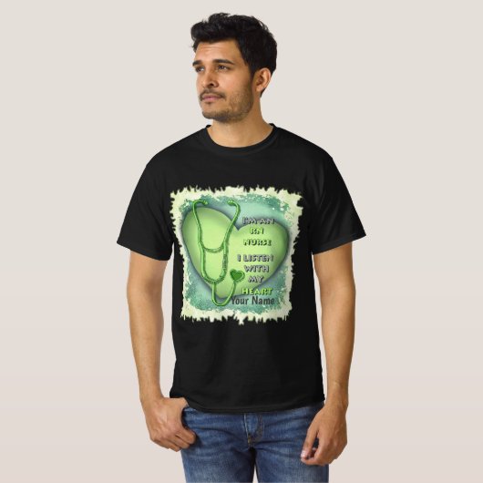 Groene Hart RN Geregistreerde Verpleegkundige T-shirt (Voorkant volledig)