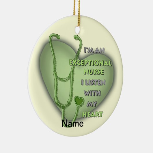 Groene hart uitzonderlijke verpleegkundige keramisch ornament (Rechts)