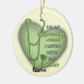 Groene hart uitzonderlijke verpleegkundige keramisch ornament (Links)