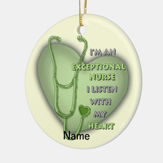 Groene hart uitzonderlijke verpleegkundige keramisch ornament (Links)