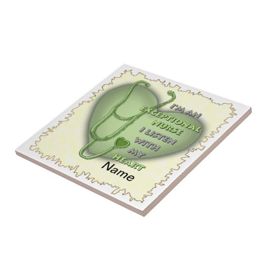 Groene hart uitzonderlijke verpleegkundige tegeltje (Zijkant)