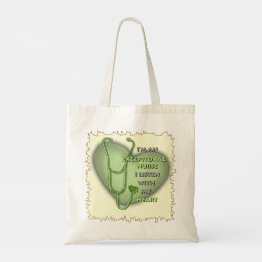 Groene hart uitzonderlijke verpleegkundige tote bag (Achterkant)