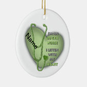 Groene Hart van Gyn Nurse Keramisch Ornament (Rechts)