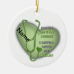 Groene Hart van Gyn Nurse Keramisch Ornament