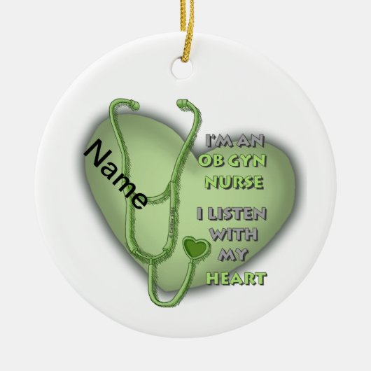 Groene Hart van Gyn Nurse Keramisch Ornament (Voorkant)