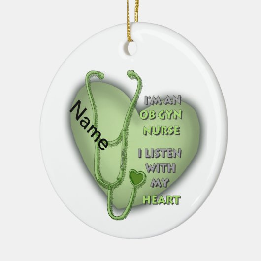 Groene Hart van Gyn Nurse Keramisch Ornament (Links)