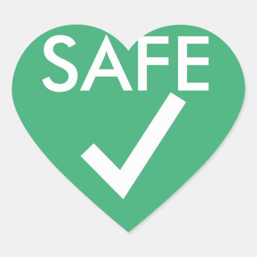 Groene Hart Veilig Voedsel voor Speciale Diëten Hart Sticker (Voorkant)