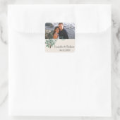 Groene Hartboom op Ivoor Favor Sticker (Tas)