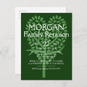 Groene hartboomgezinshereniging uitnodiging briefkaart (Voorkant / Achterkant)