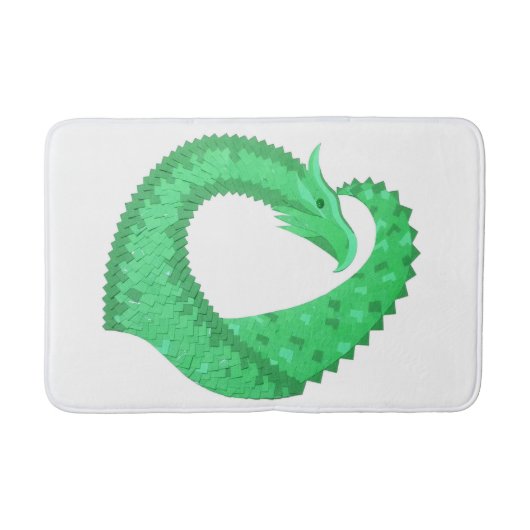 Groene hartdraak op wit badmat (Voorkant)