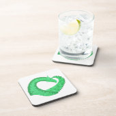 Groene hartdraak op wit bier onderzetter (Rechterzijde)