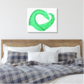 Groene hartdraak op wit canvas afdruk (Insitu (Slaapkamer))