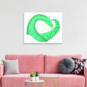 Groene hartdraak op wit canvas afdruk (Insitu (Woonkamer))