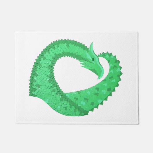 Groene hartdraak op wit deurmat (Voorkant)
