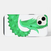 Groene hartdraak op wit iPhone hoesje (Achterkant horizontaal)