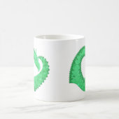 Groene hartdraak op wit koffiemok (Center)