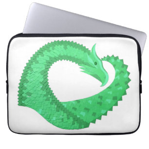 Groene hartdraak op wit laptop sleeve