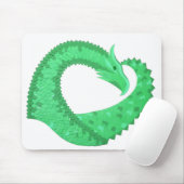 Groene hartdraak op wit muismat (Met muis)