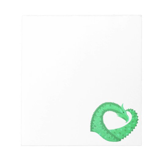 Groene hartdraak op wit notitieblok (Voorkant)