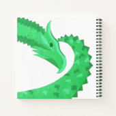 Groene hartdraak op wit notitieboek (Achterkant)