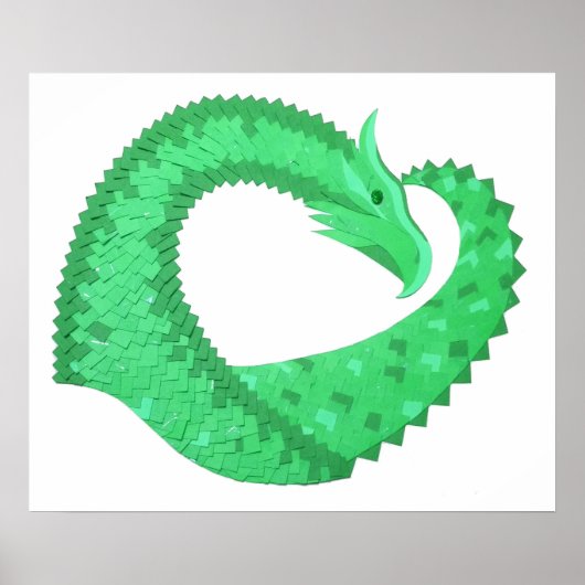 Groene hartdraak op wit poster (Voorkant)