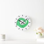 Groene hartdraak op wit ronde klok (Huis)