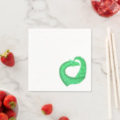 Groene hartdraak op wit servetten (Insitu)