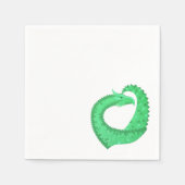 Groene hartdraak op wit servetten (Voorkant)