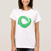 Groene hartdraak op wit t-shirt (Voorkant)