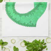 Groene hartdraak op wit theedoek (Gevouwen)