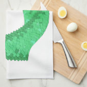 Groene hartdraak op wit theedoek (Quarter Fold)