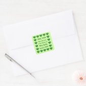 Groene harten aangepaste inblikken etiketten (Envelop)