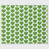 Groene harten cadeaupapier (Vlak)