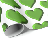 Groene harten cadeaupapier (Rol Hoek)