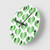 Groene Harten Design Ronde Klok (Hoek)