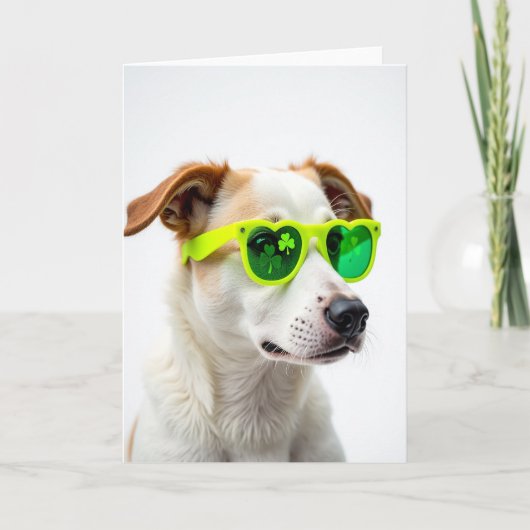 Groene Harten Hond Mooie Kaart (Voorkant)