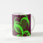 groene harten in paars koffiemok (Voorkant rechts)