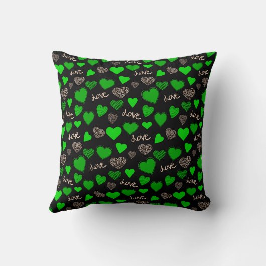 Groene harten kussen (Achterkant)
