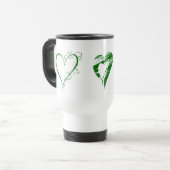 Groene harten, liefde, Romance, Valentijnsdag Reisbeker (Voorkant links)