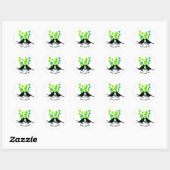 Groene Harten Liefde Vogels Valentijn Ronde Sticker (Vel)