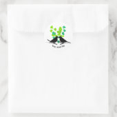 Groene Harten Liefde Vogels Valentijn Ronde Sticker (Tas)